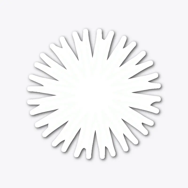 Spikey Sunburst Design White